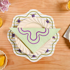 Violet Wave Embroidered Cotton Table Napkin Set Of 6 Nestasia