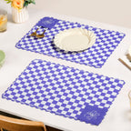Violetta Cotton Embroidered Table Mat Purple Set Of 6 Nestasia