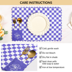 Violetta Cotton Embroidered Table Mat Purple Set Of 6 Nestasia