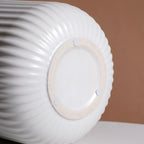 Oat White Ribbed Flower Pot Nestasia