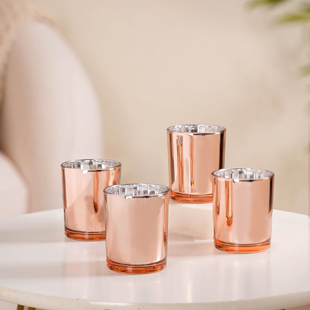 Rose Gold Tealight Holders For Home Decor Set Of 4 Nestasia