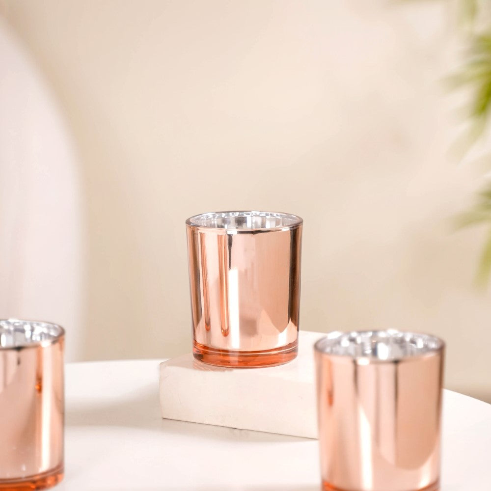 Rose Gold Tealight Holders For Home Decor Set Of 4 Nestasia