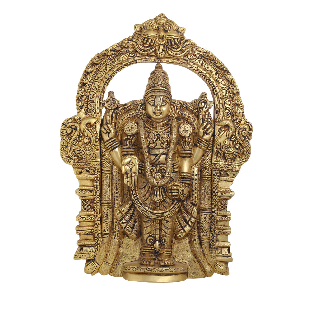 Brass Tirupati Balaji/Venkateshwar Idol Wall Hanging In Frame (19.5 Inch) Vedansh Craft