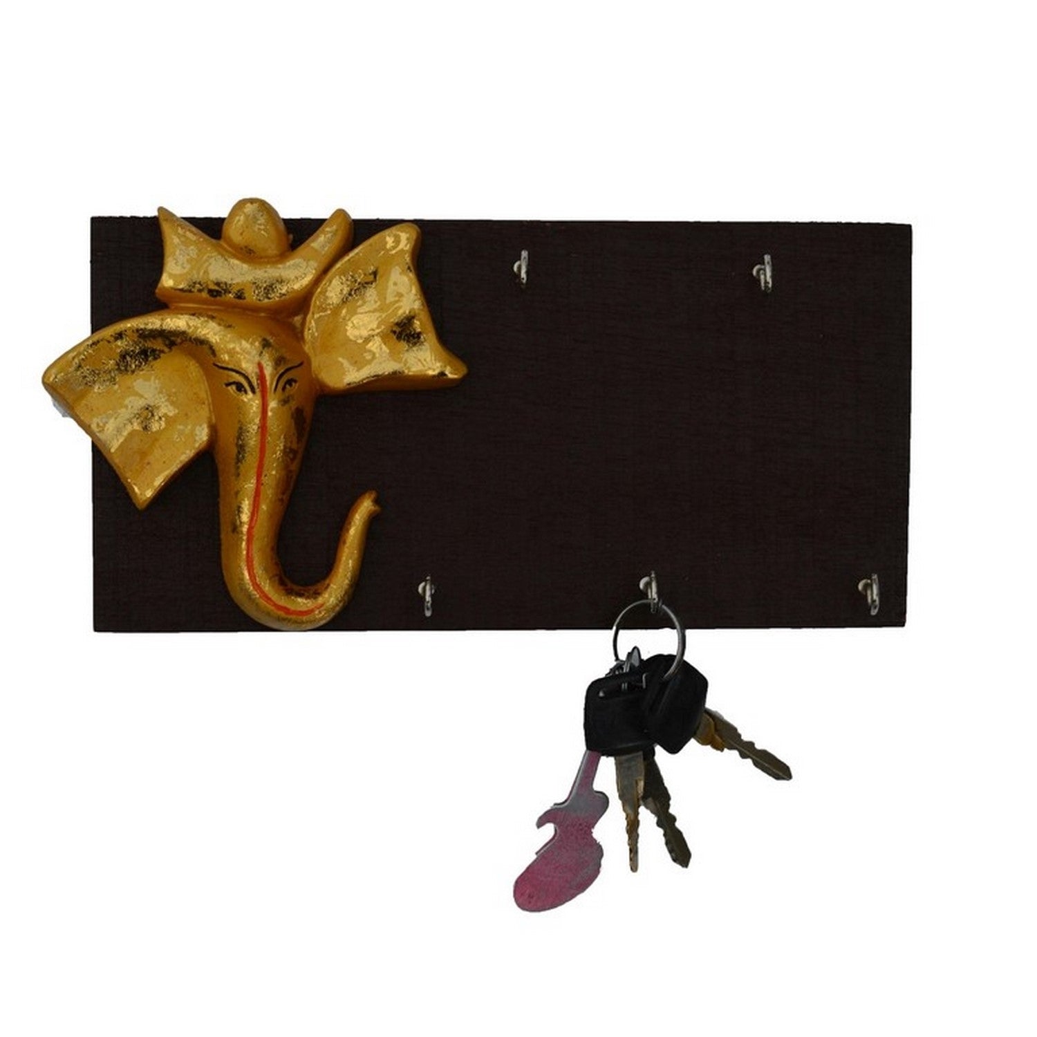 Wooden Lord Ganesha Key Holder Kafalo