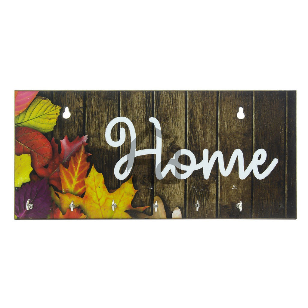 Brown Home Theme Wooden Key Holder with 7 Hooks Kafalo