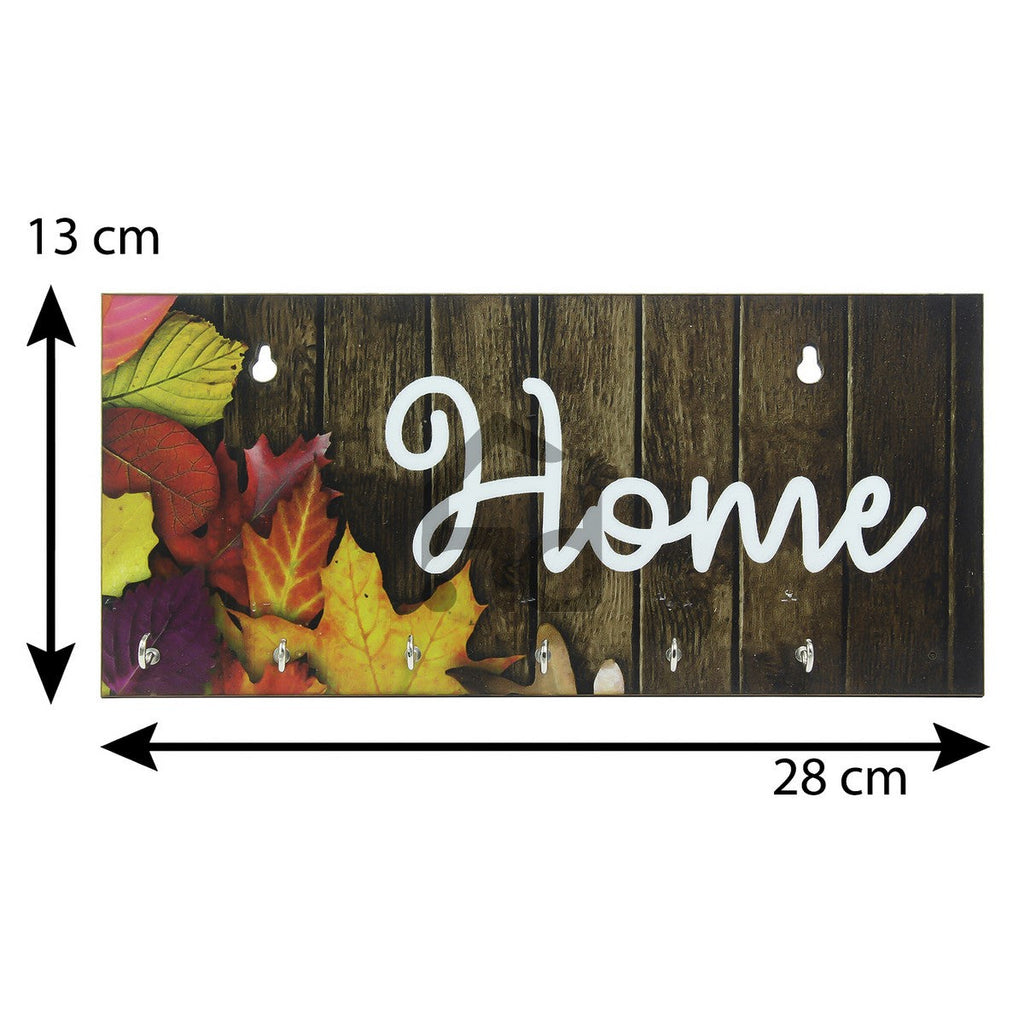 Brown Home Theme Wooden Key Holder with 7 Hooks Kafalo