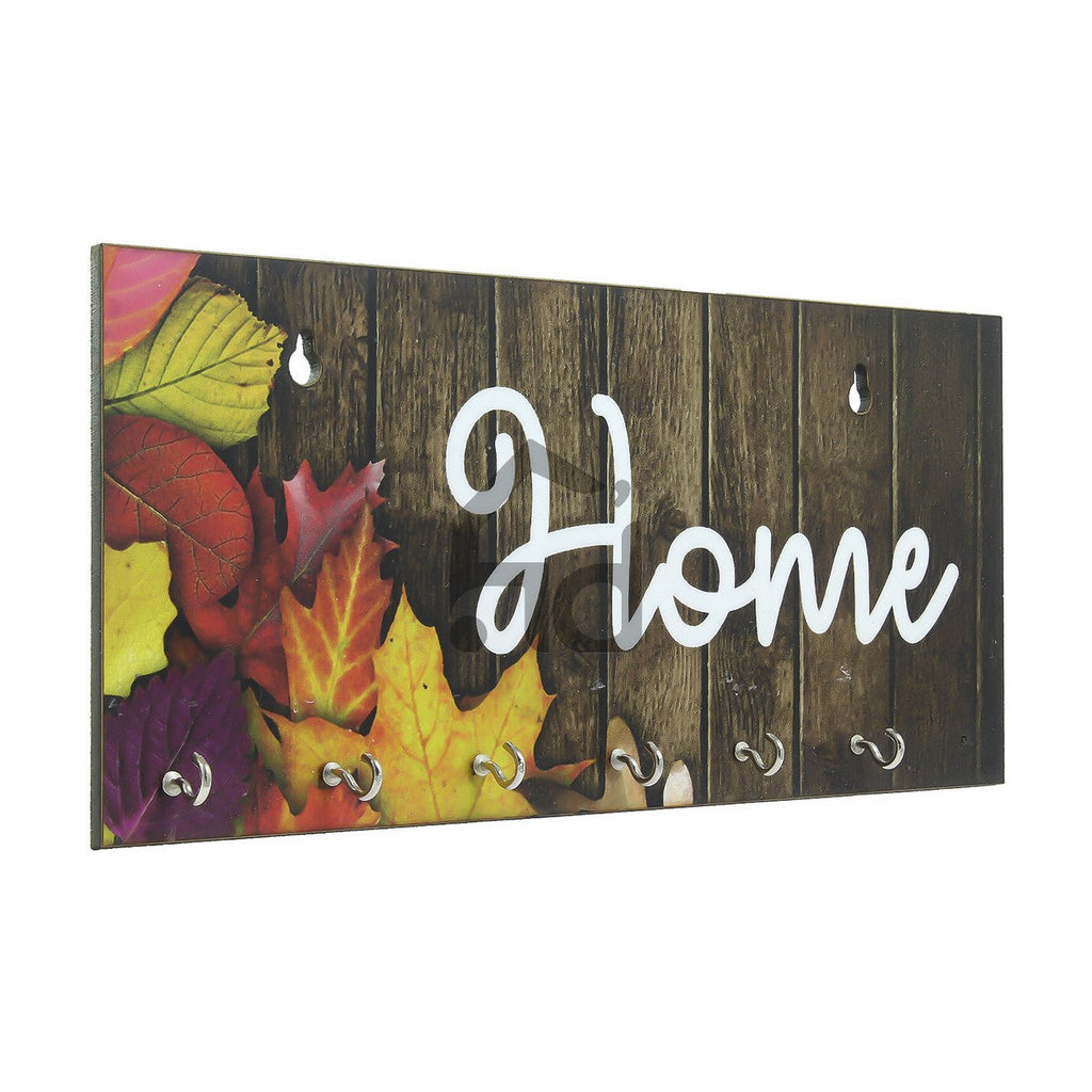 Brown Home Theme Wooden Key Holder with 7 Hooks Kafalo