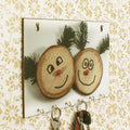 Smilie Theme Wooden Key Holder With 6 Hooks Kafalo