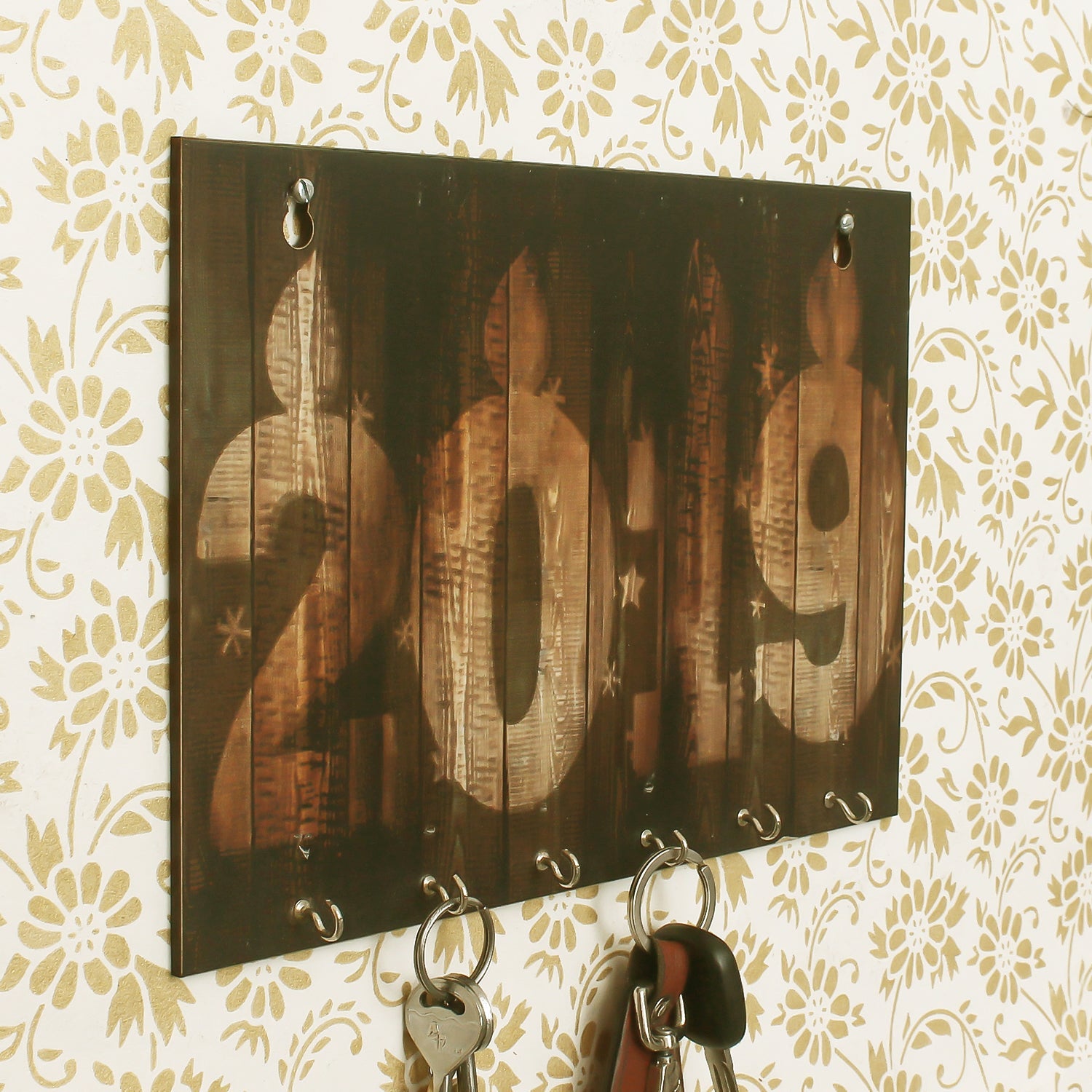2019 Theme Wooden Key Holder with 6 Hooks Kafalo