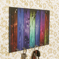 Abstract Theme Wooden Key Holder with 6 Hooks Kafalo