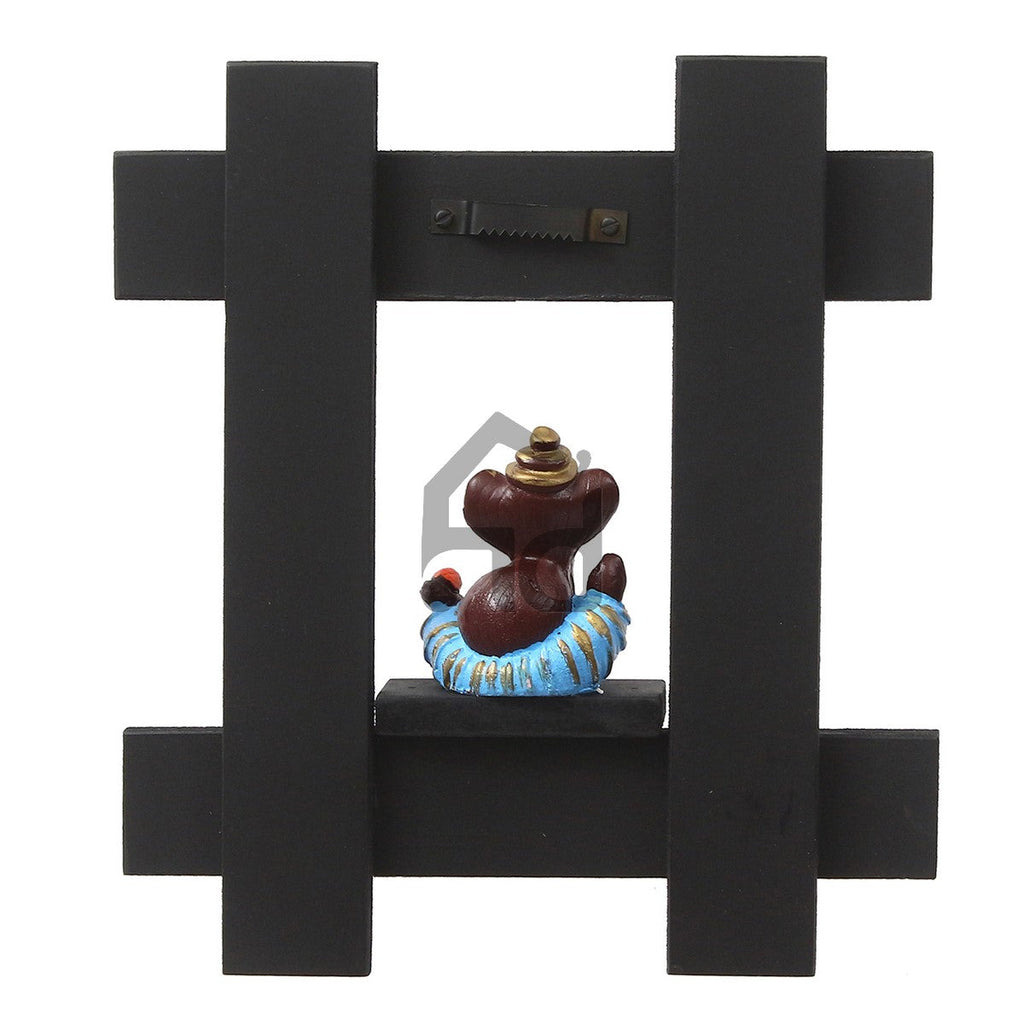 Polyresin Lord Ganesha Idol Wooden Key holder with 5 Key Hooks Kafalo