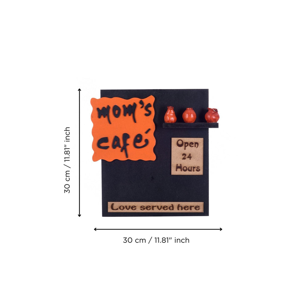 Wooden Mom's Cafe Wall Hanging Kafalo