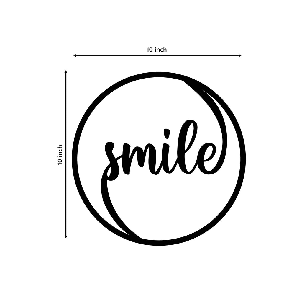Smile Black Engineered Wood Wall Art Cutout, Ready To Hang Home Decor Kafalo