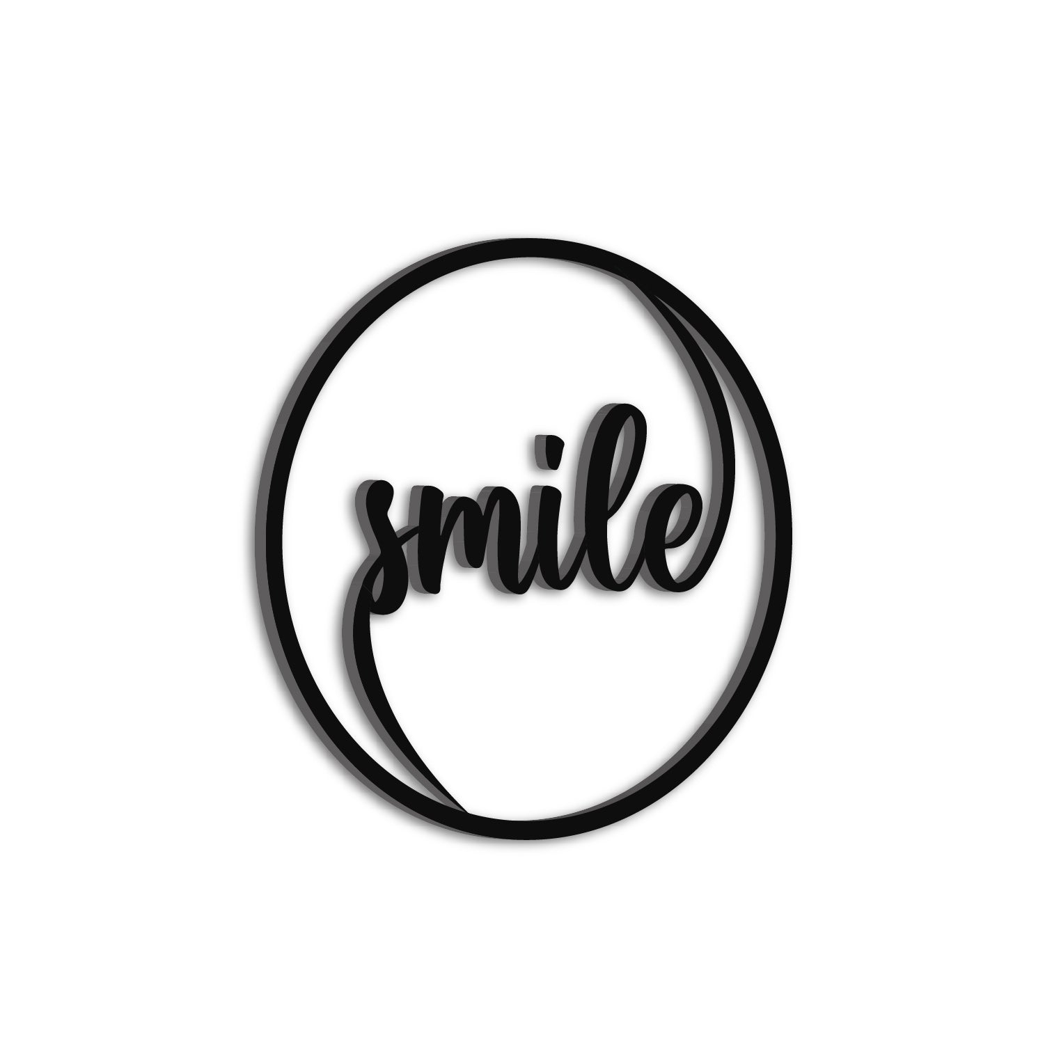 Smile Black Engineered Wood Wall Art Cutout, Ready To Hang Home Decor Kafalo