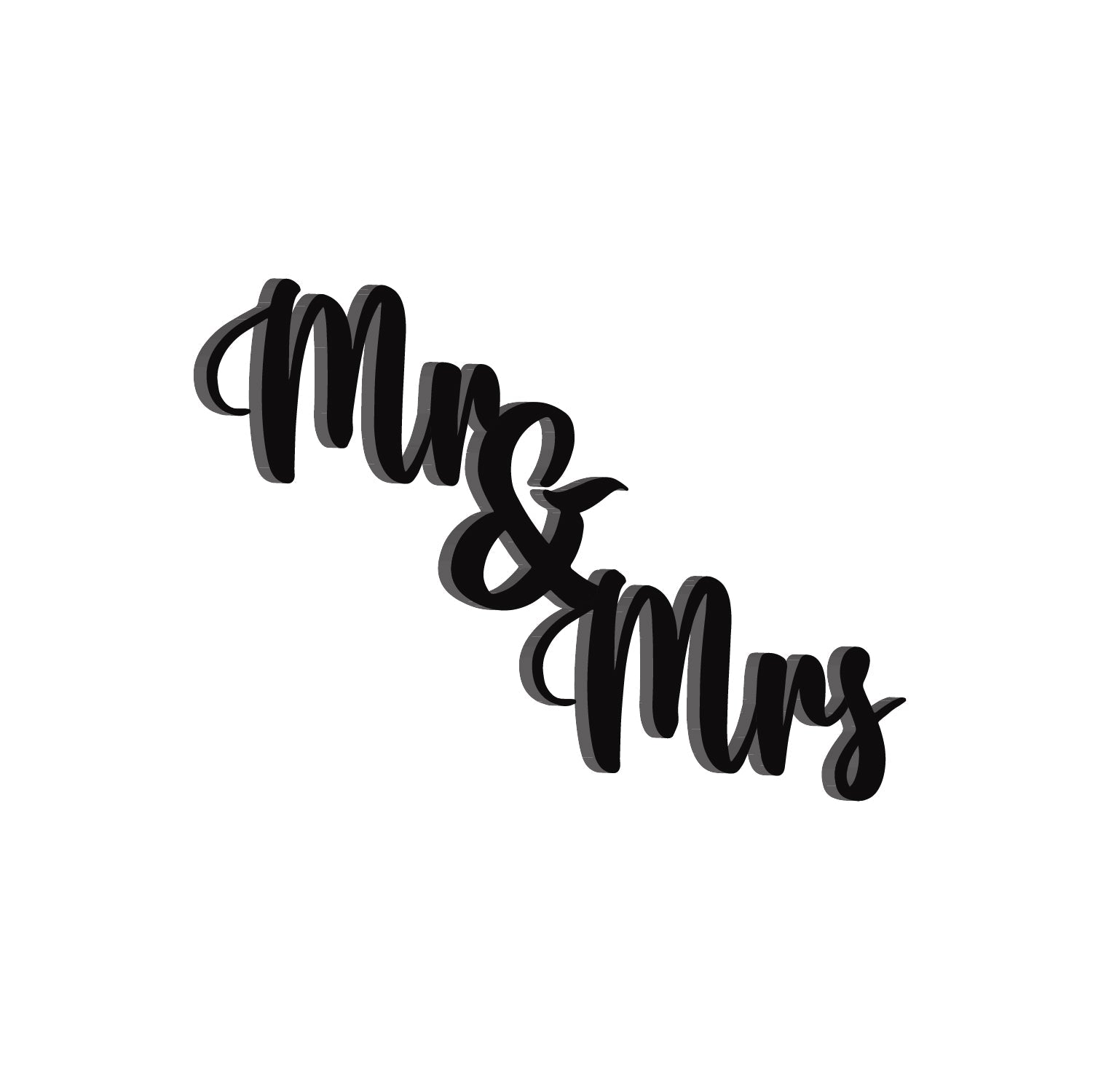 "Mr & Mrs" Black Engineered Wood Wall Art Cutout, Ready to Hang Home Decor Kafalo