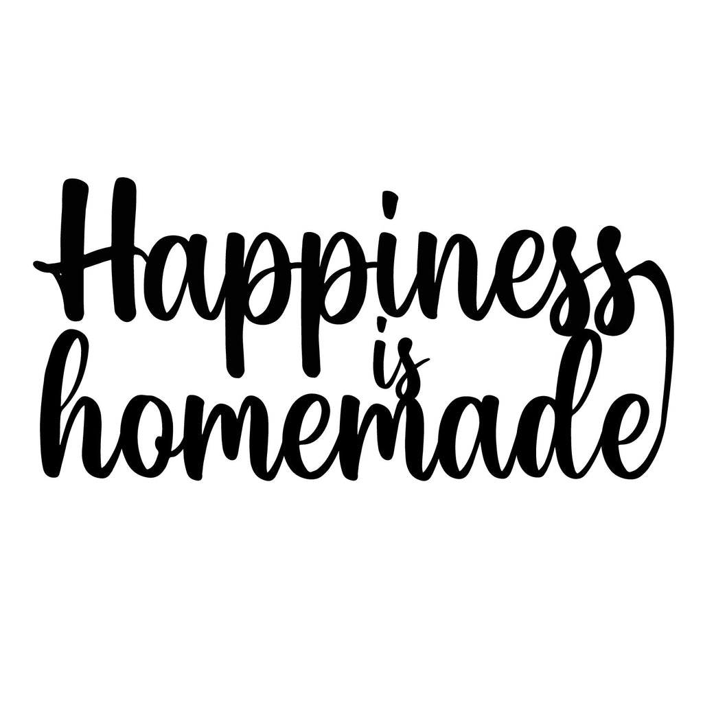 "Happiness is Homemade" Black MDF Engineered Wooden Wall Art/Hanging Cutout for Home Decor Kafalo