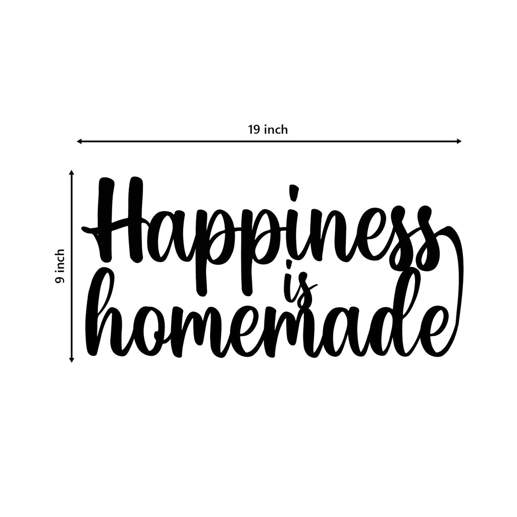 "Happiness is Homemade" Black MDF Engineered Wooden Wall Art/Hanging Cutout for Home Decor Kafalo