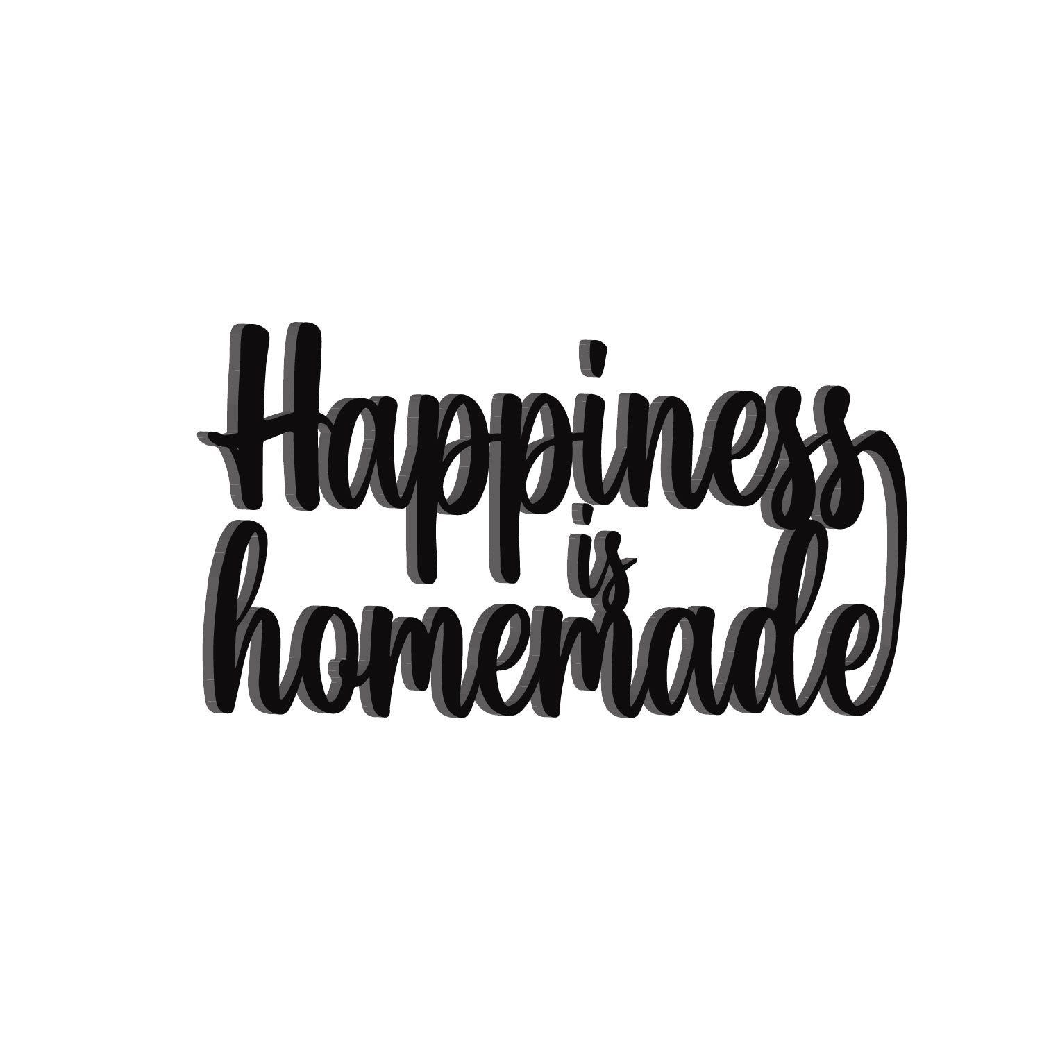 "Happiness is Homemade" Black MDF Engineered Wooden Wall Art/Hanging Cutout for Home Decor Kafalo