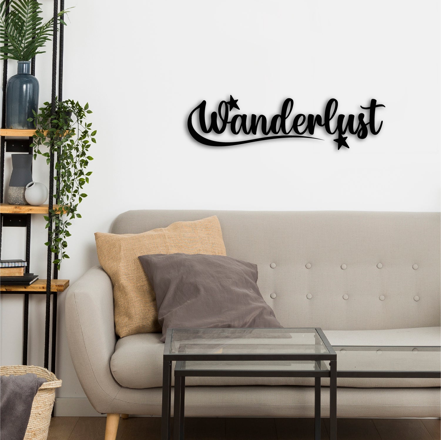 Wanderlust Black Engineered Wood Wall Art Cutout, Ready To Hang Home Decor Kafalo