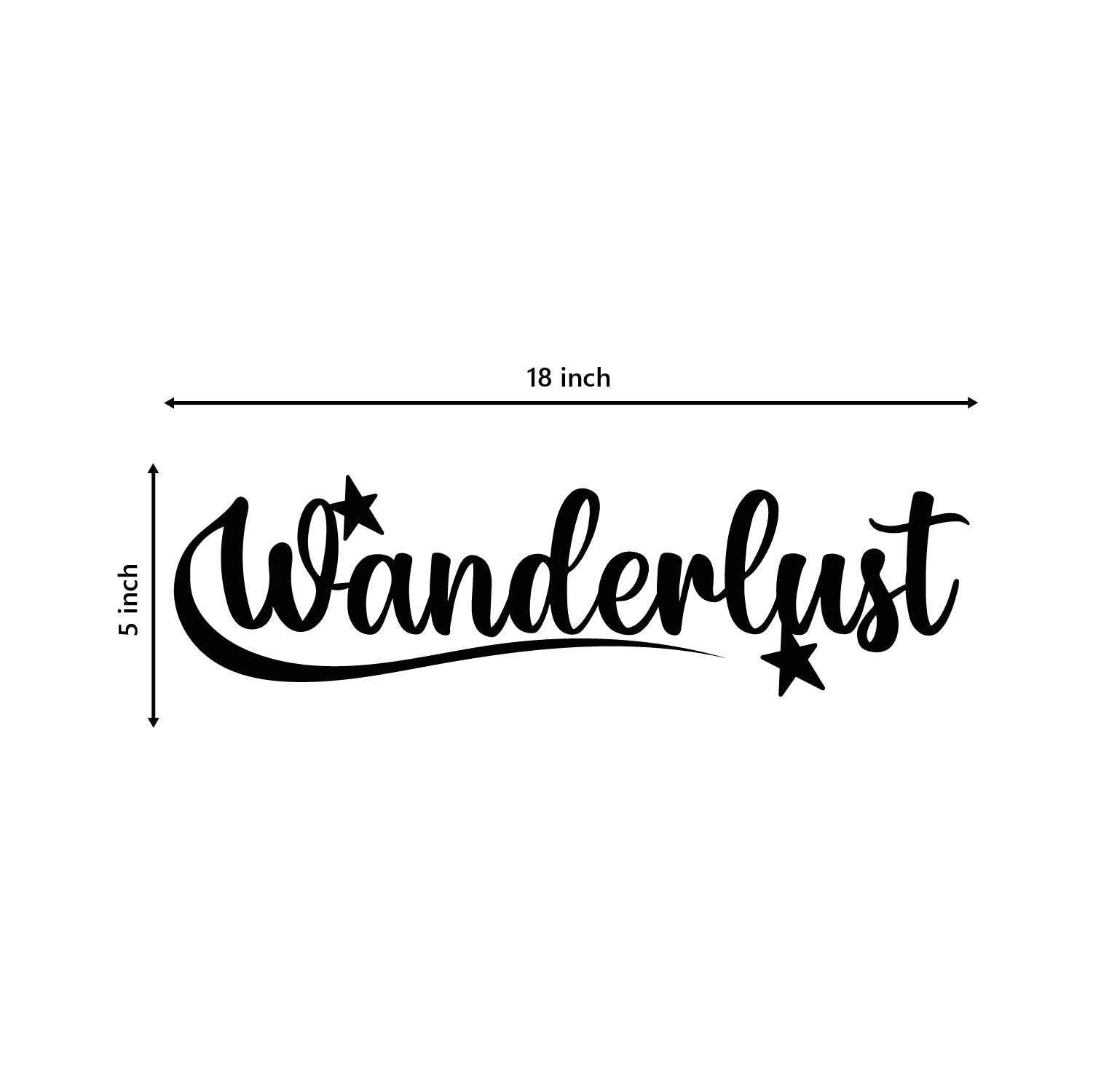 Wanderlust Black Engineered Wood Wall Art Cutout, Ready To Hang Home Decor Kafalo