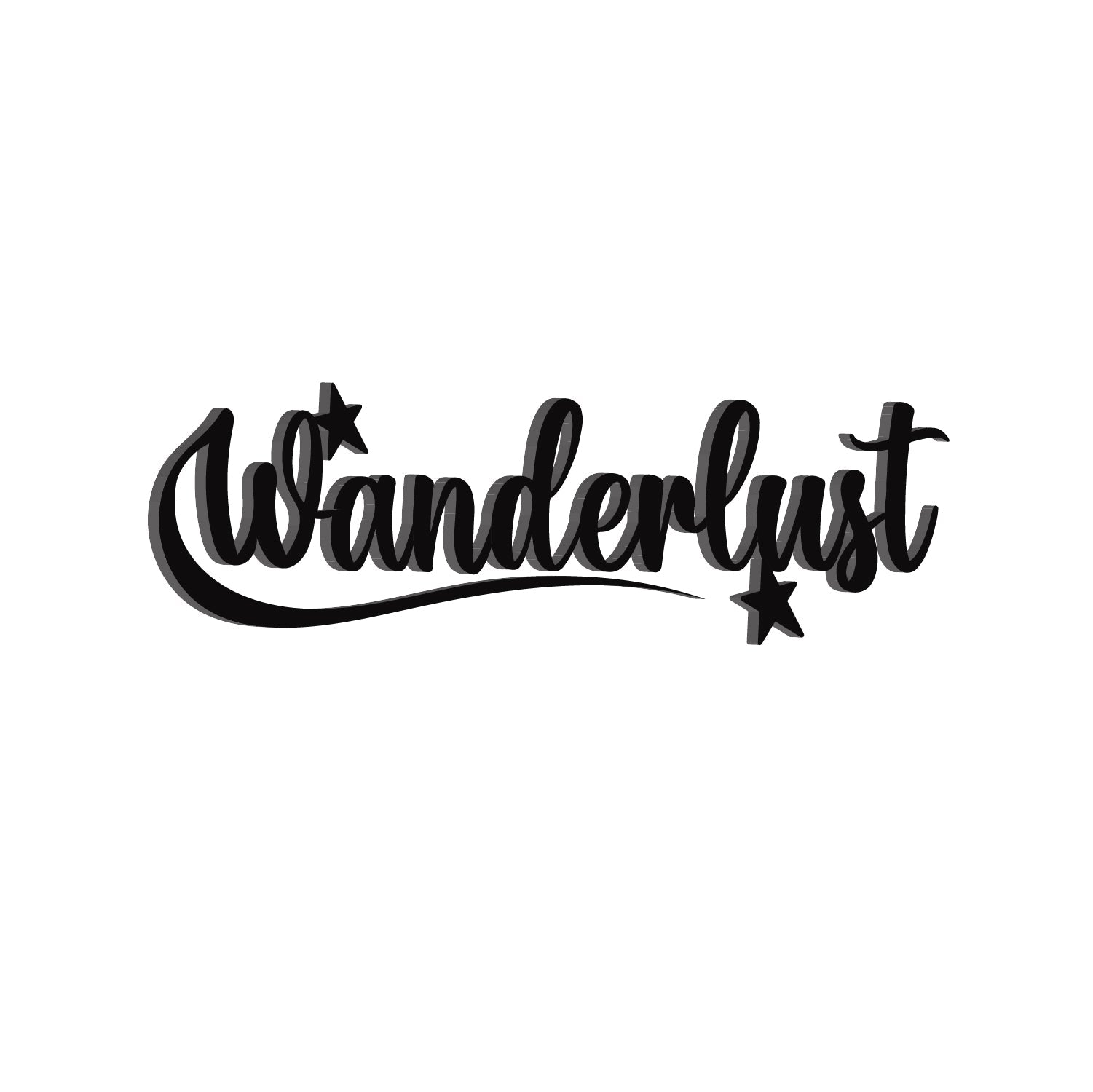 Wanderlust Black Engineered Wood Wall Art Cutout, Ready To Hang Home Decor Kafalo