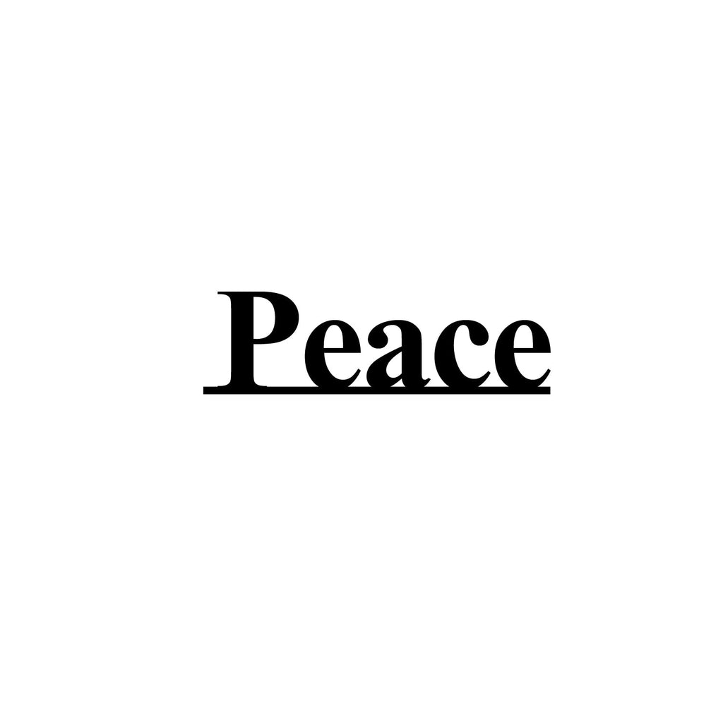 "Peace" Black Engineered Wood Wall Art Cutout, Ready to Hang Home Decor Kafalo