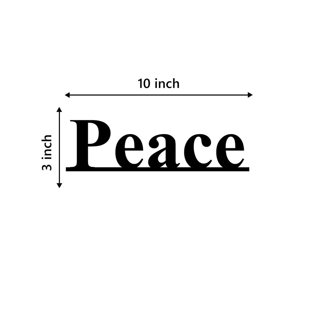 "Peace" Black Engineered Wood Wall Art Cutout, Ready to Hang Home Decor Kafalo