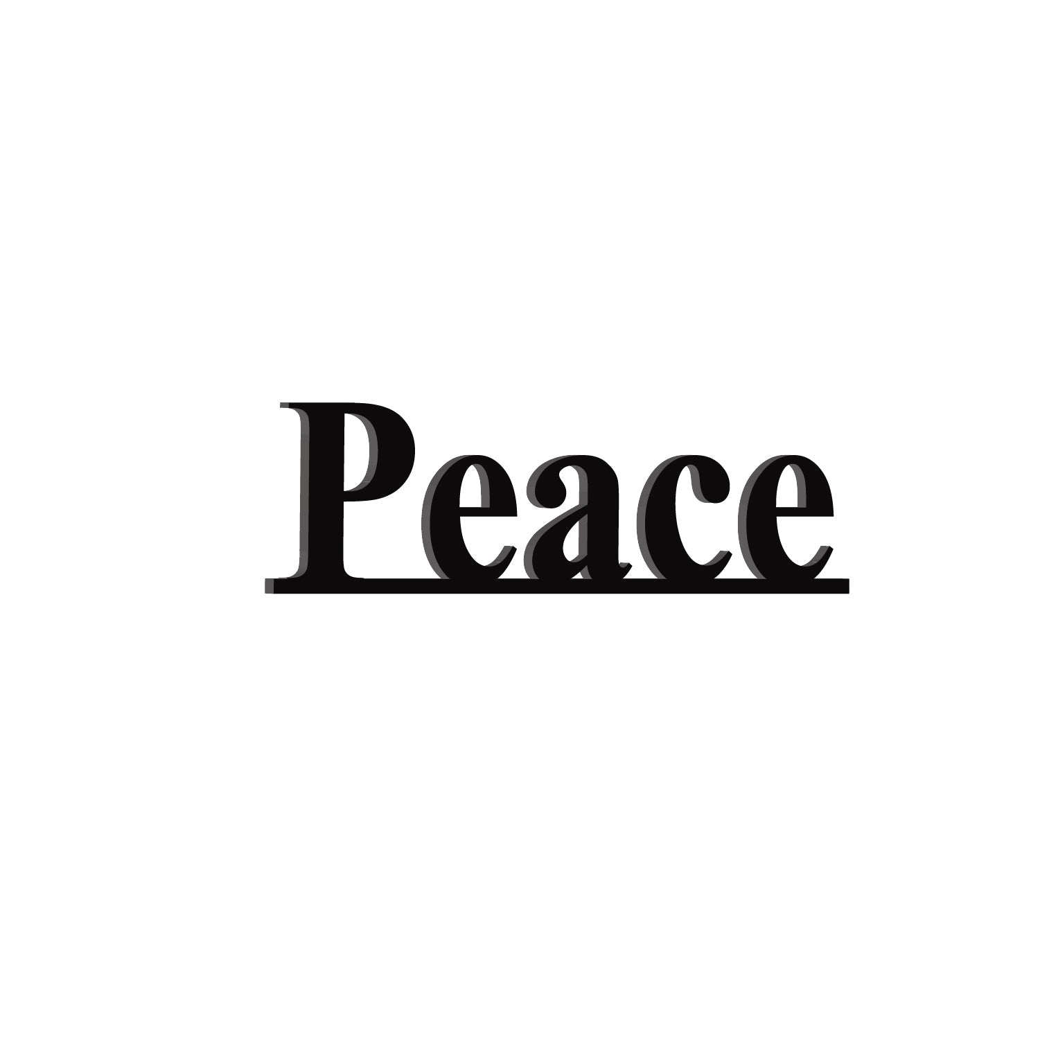 "Peace" Black Engineered Wood Wall Art Cutout, Ready to Hang Home Decor Kafalo