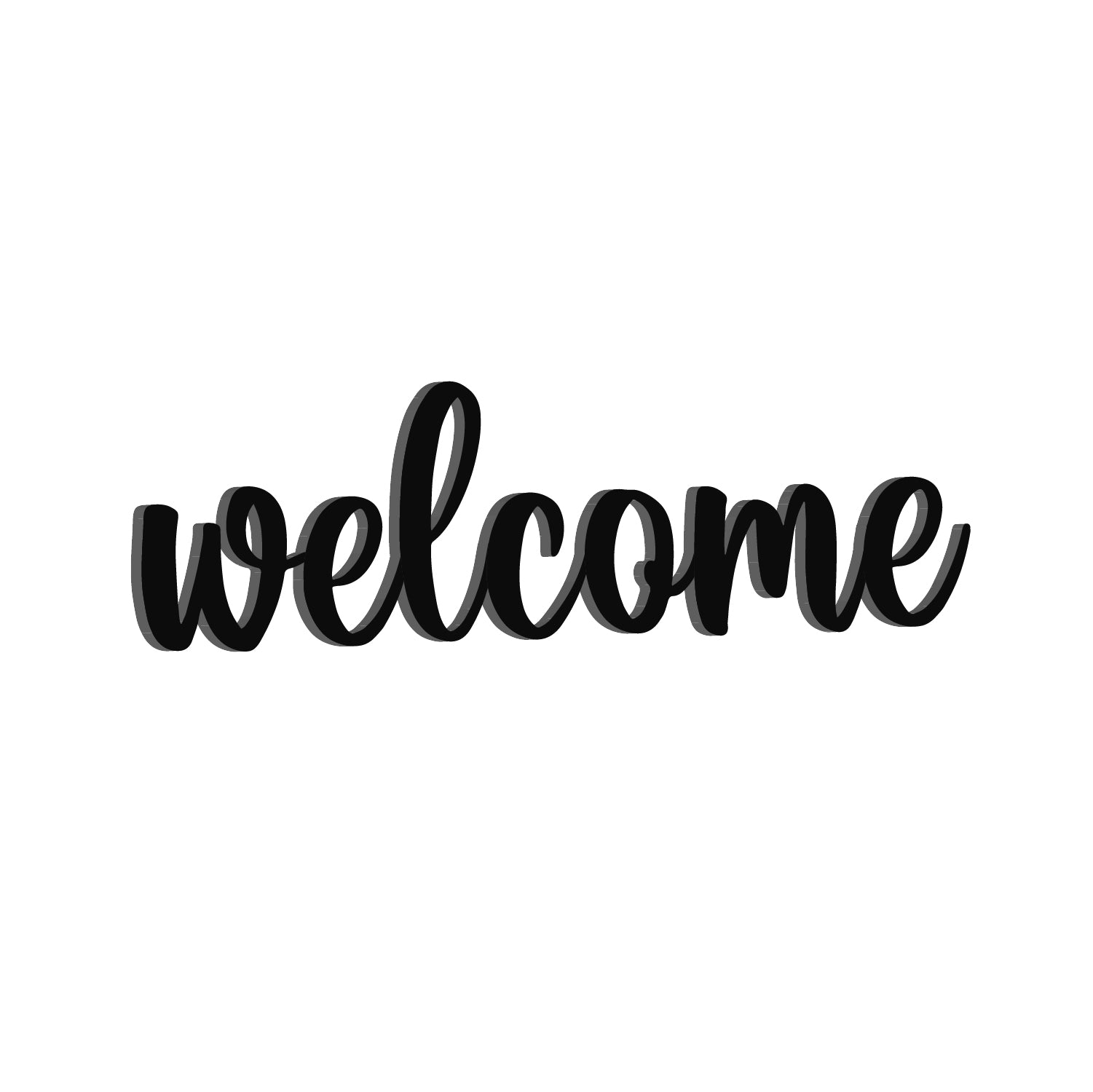 Welcome Black Engineered Wood Wall Art Cutout, Ready To Hang Home Decor Kafalo