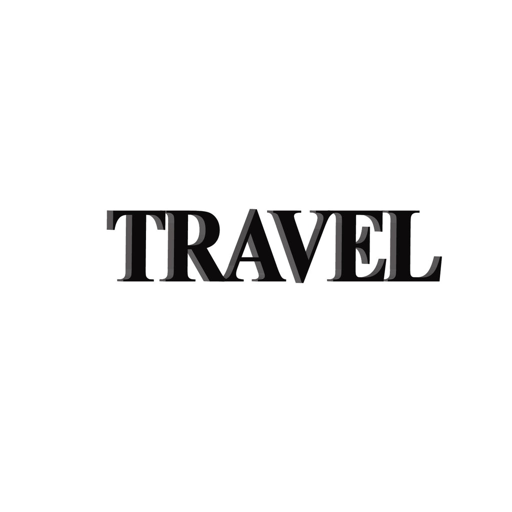 "TRAVEL" Black Engineered Wood Wall Art Cutout, Ready to Hang Home Decor Kafalo