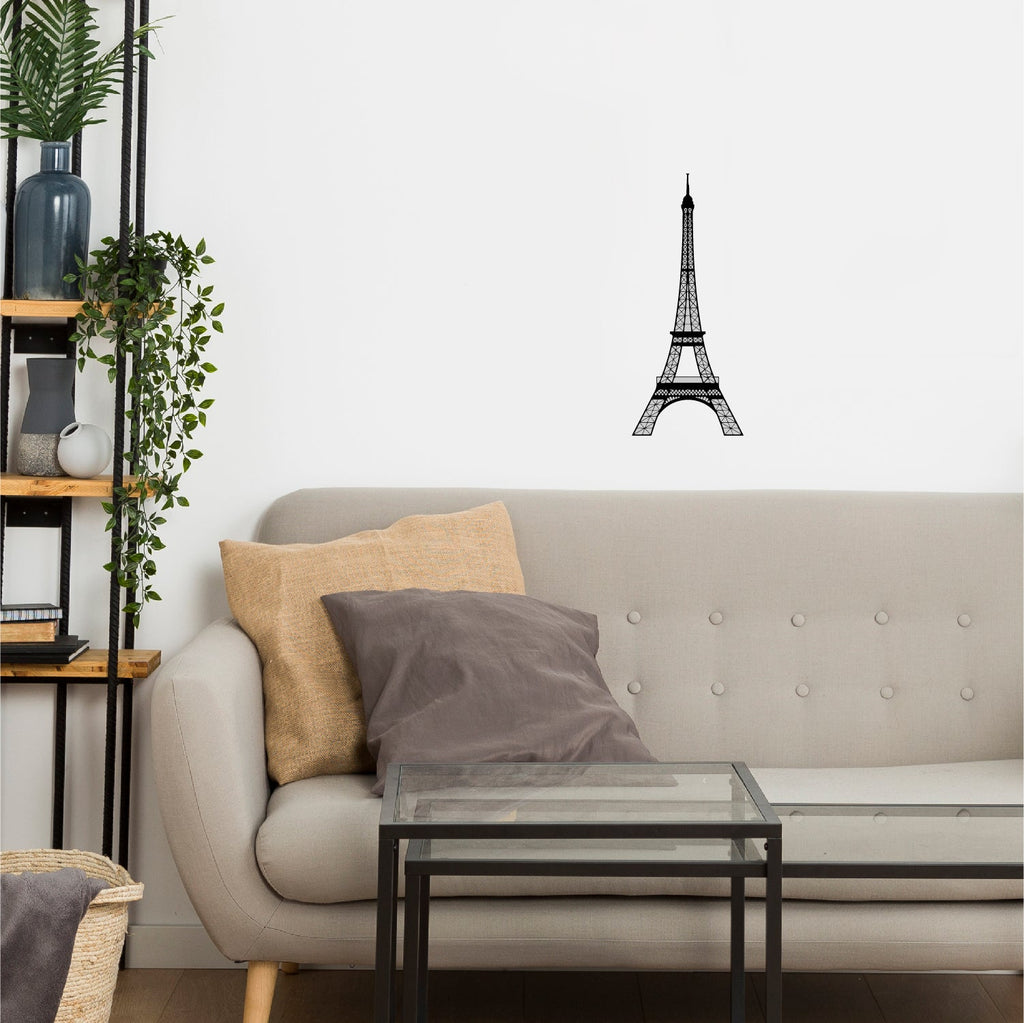"Eiffel Tower" Black Engineered Wood Wall Art Cutout, Ready to Hang Home Decor Kafalo