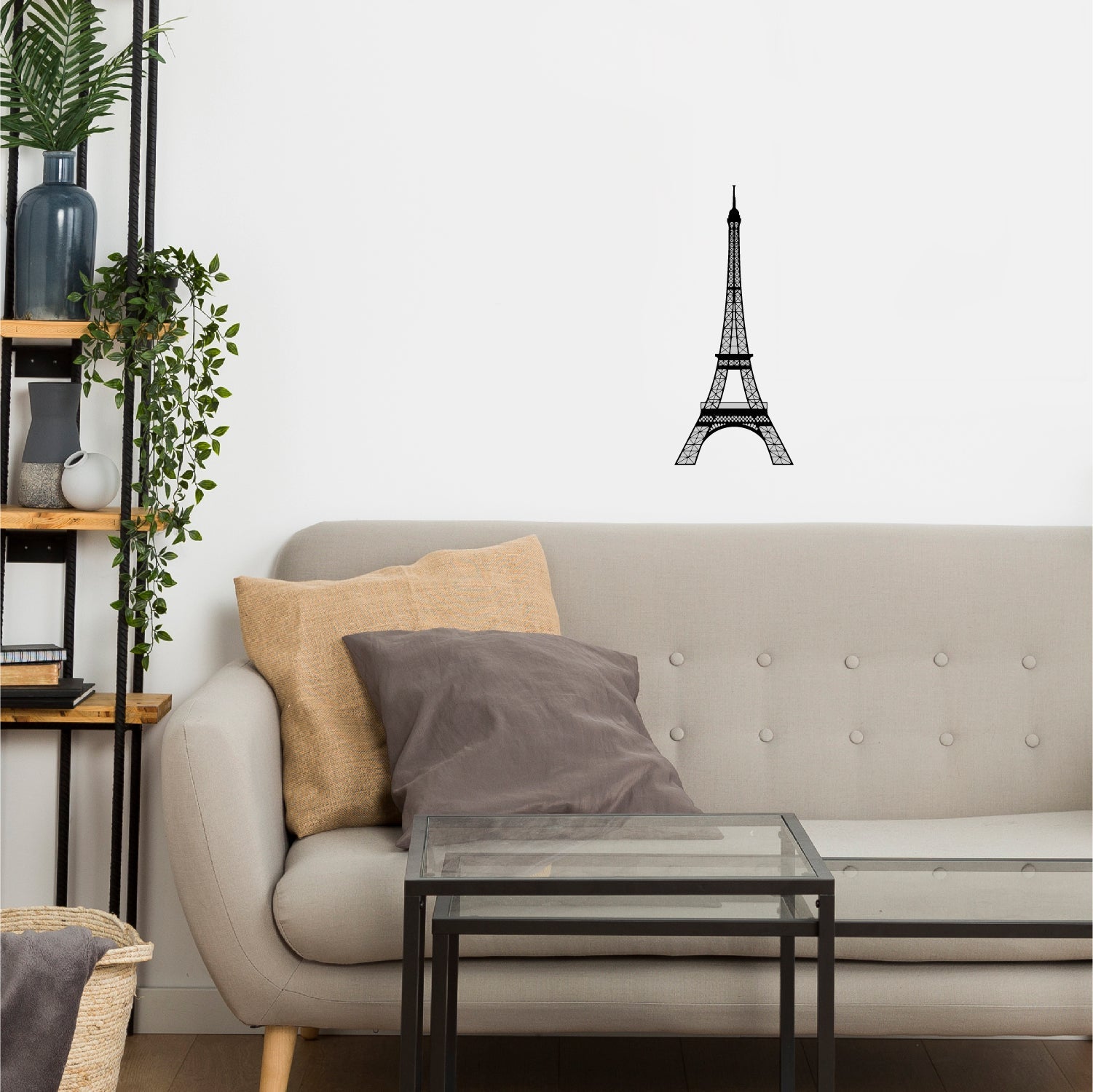 "Eiffel Tower" Black Engineered Wood Wall Art Cutout, Ready to Hang Home Decor Kafalo