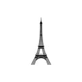 "Eiffel Tower" Black Engineered Wood Wall Art Cutout, Ready to Hang Home Decor Kafalo