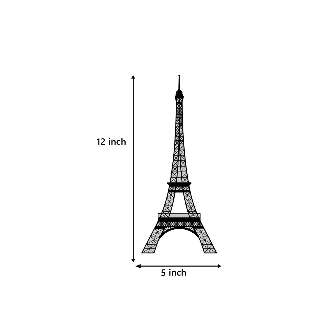 "Eiffel Tower" Black Engineered Wood Wall Art Cutout, Ready to Hang Home Decor Kafalo