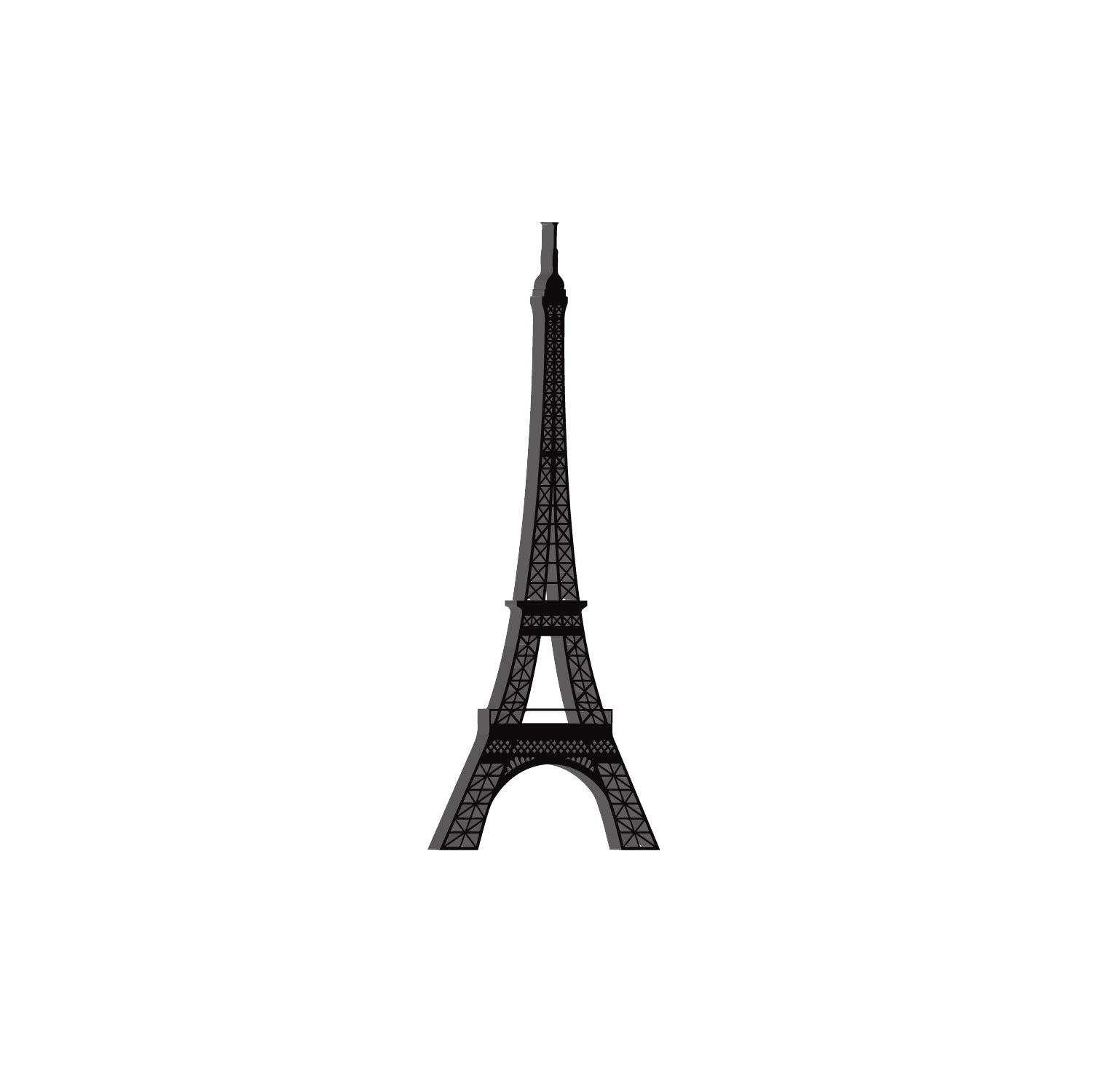 "Eiffel Tower" Black Engineered Wood Wall Art Cutout, Ready to Hang Home Decor Kafalo