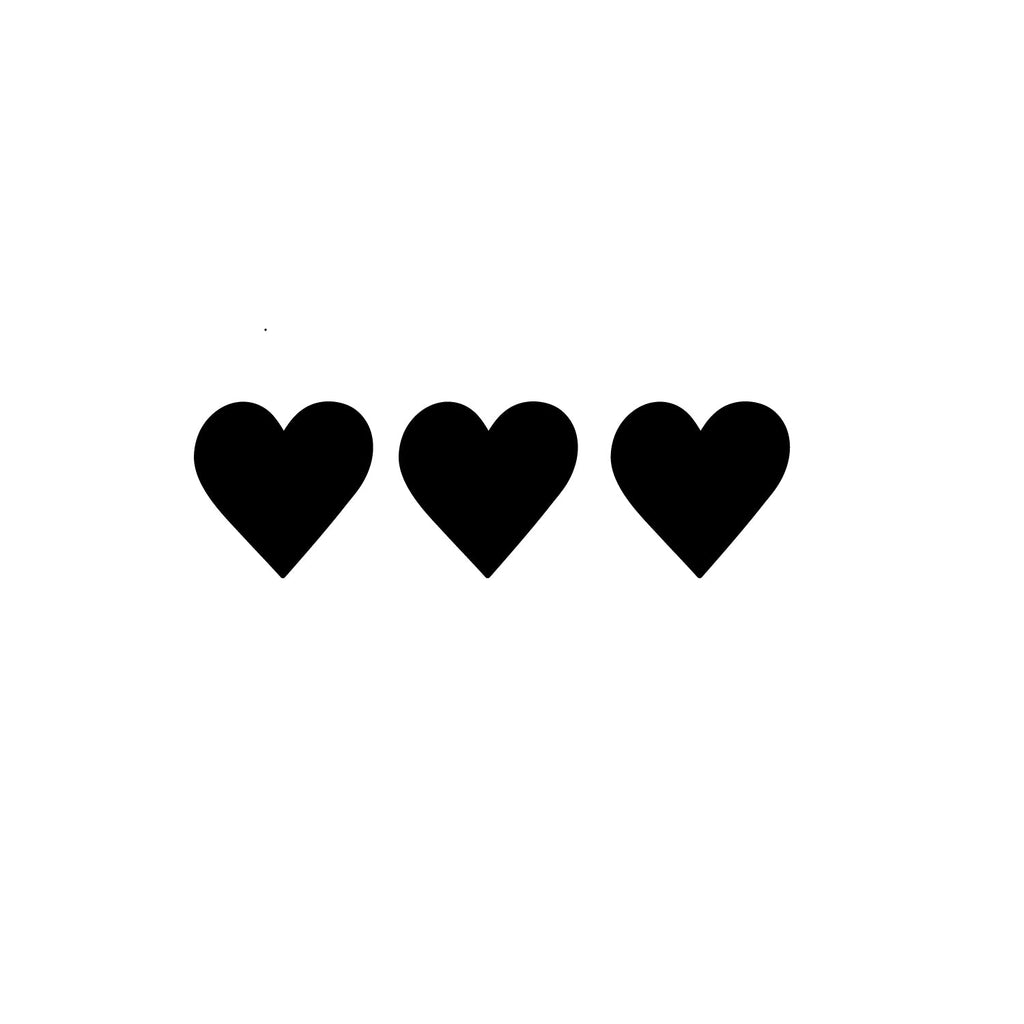 Set of 3 "Hearts" Black Engineered Wood Wall Art Cutout, Ready to Hang Home Decor Kafalo