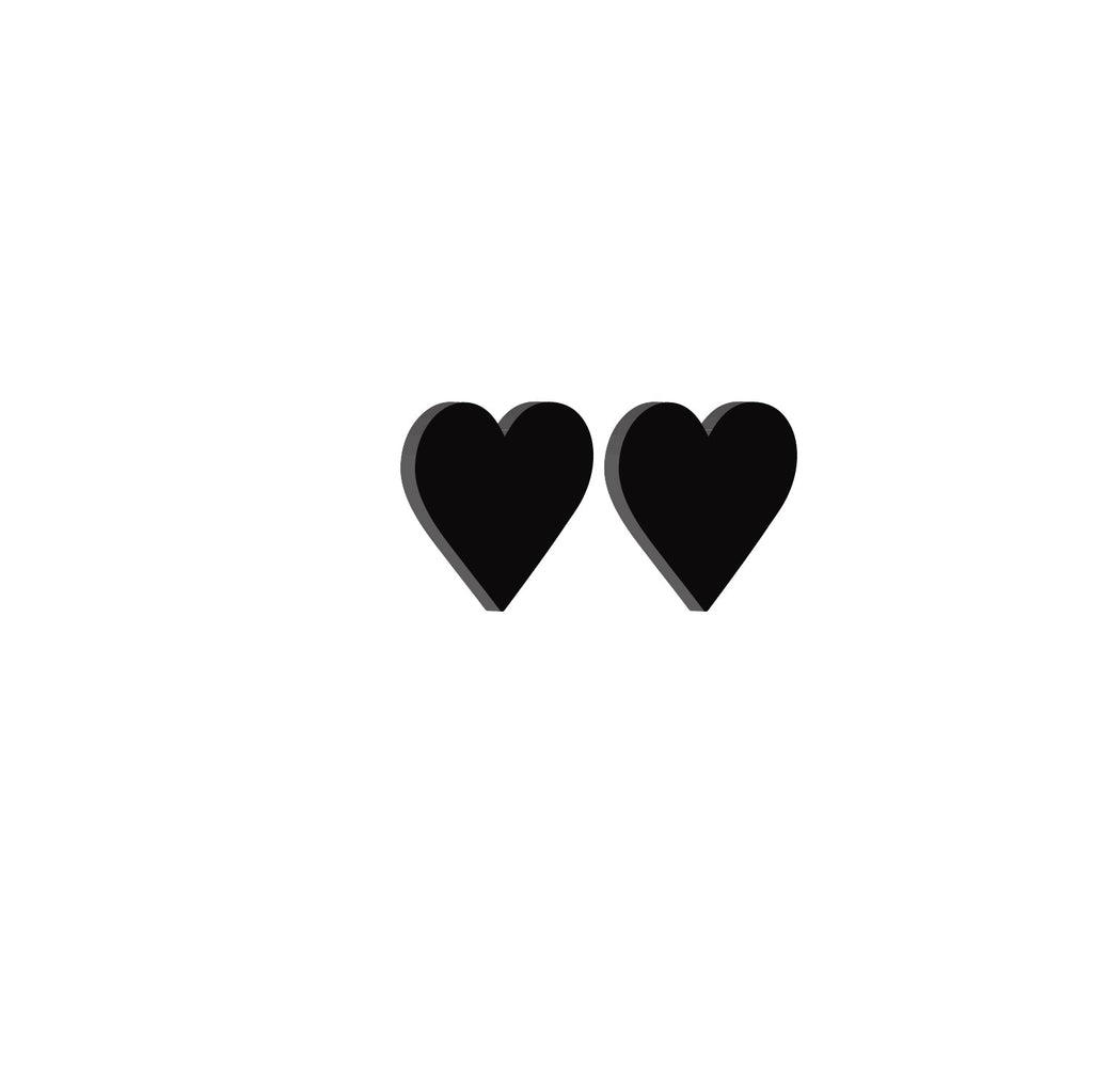 Set of 2 "Hearts" Black Engineered Wood Wall Art Cutout, Ready to Hang Home Decor Kafalo