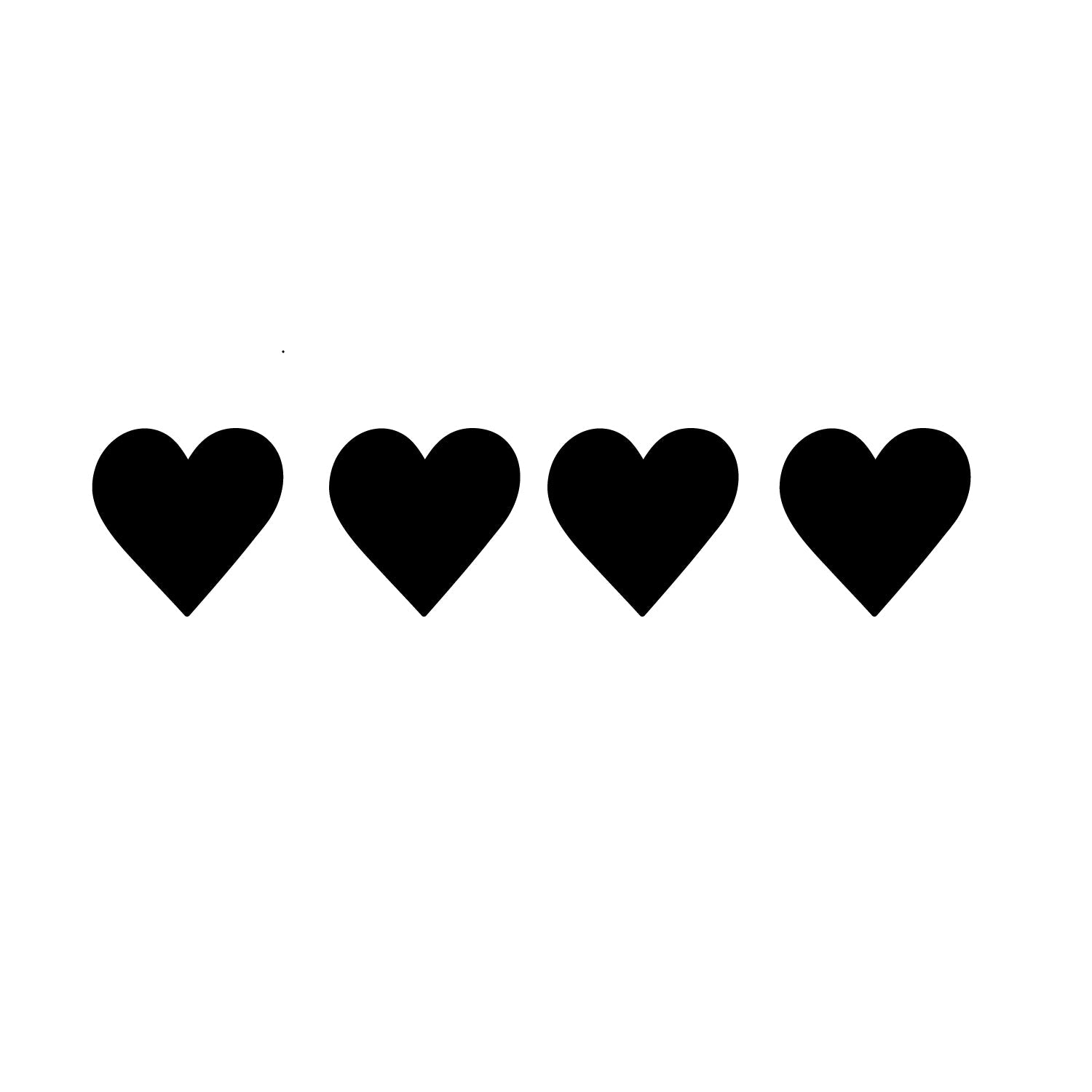 Set of 4 "Hearts" Black MDF Engineered Wooden Wall Art/Hanging Cutout for Home DÃ©cor Kafalo