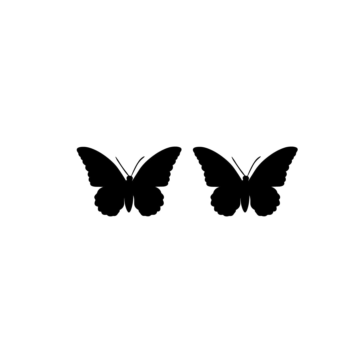 Set of 2 "Butterflies" Black Engineered Wood Wall Art Cutout, Ready to Hang Home Decor Kafalo