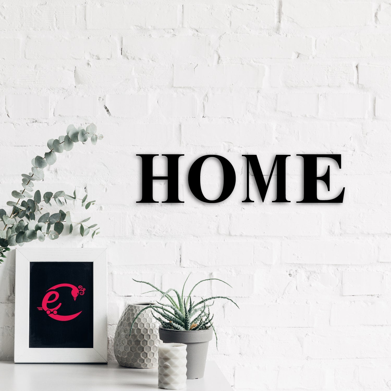 "HOME" Black Engineered Wood Wall Art Cutout, Ready to Hang Home Decor Kafalo
