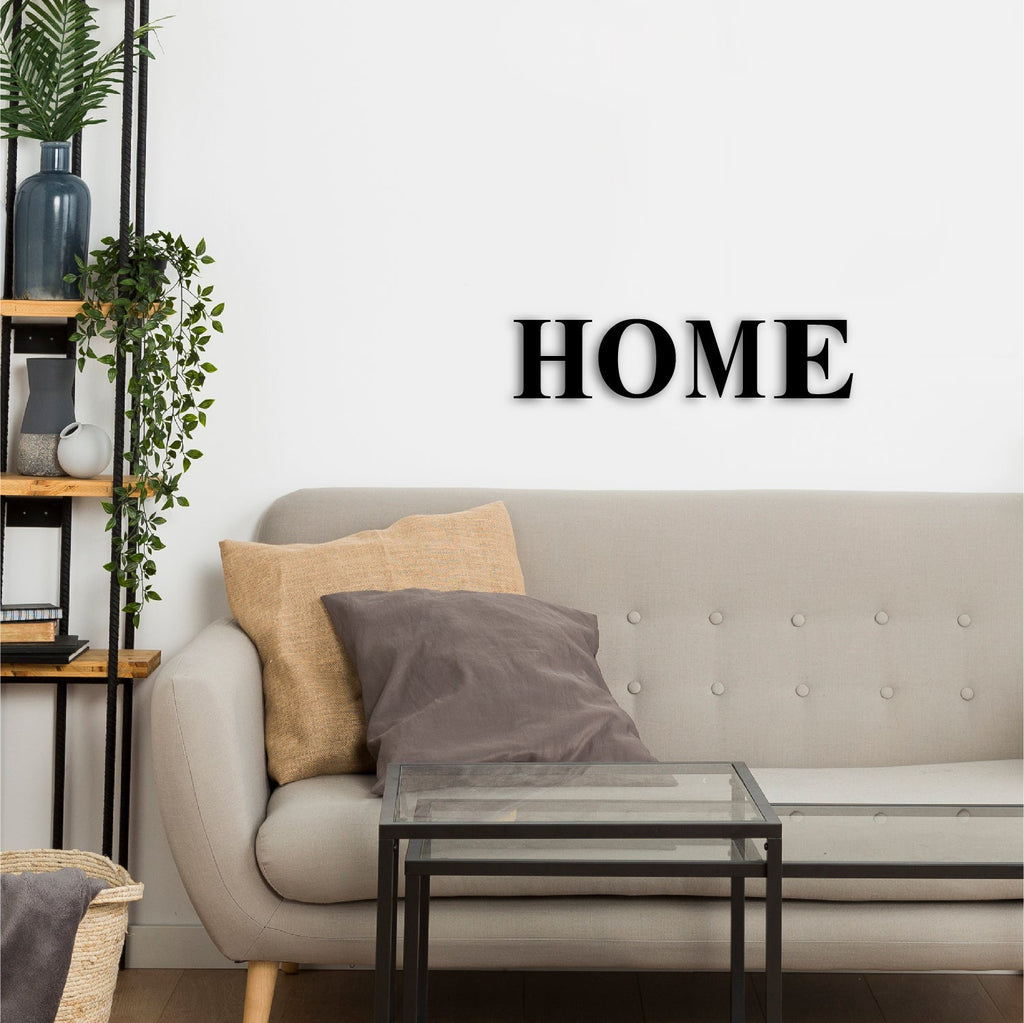 "HOME" Black Engineered Wood Wall Art Cutout, Ready to Hang Home Decor Kafalo