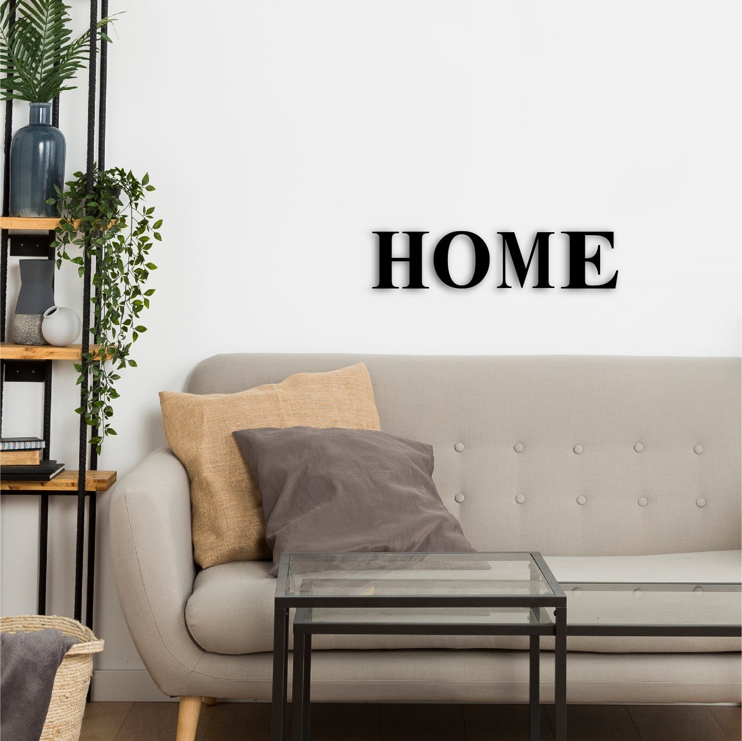 "HOME" Black Engineered Wood Wall Art Cutout, Ready to Hang Home Decor Kafalo
