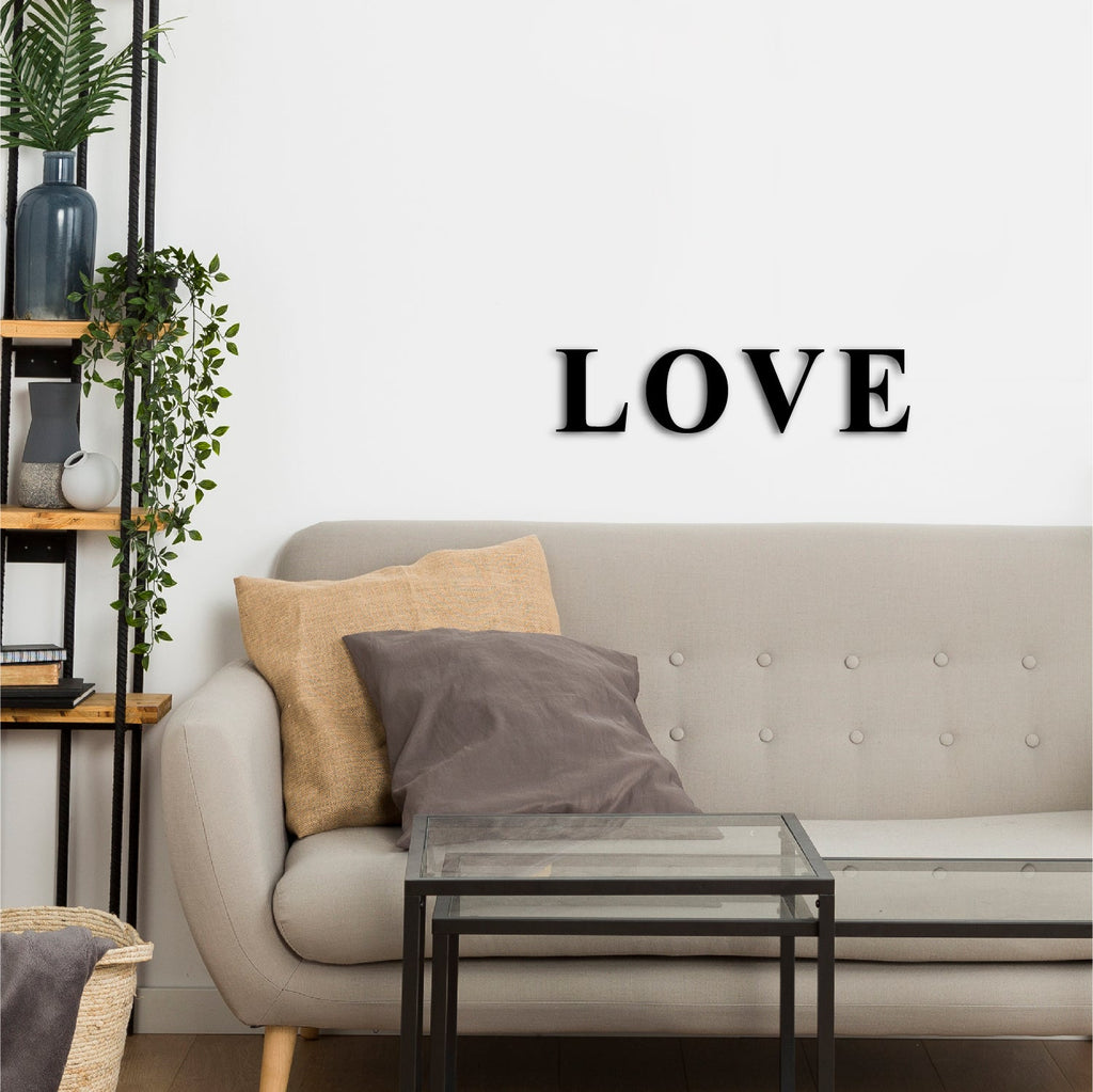 "LOVE" Black Engineered Wood Wall Art Cutout, Ready to Hang Home Decor Kafalo