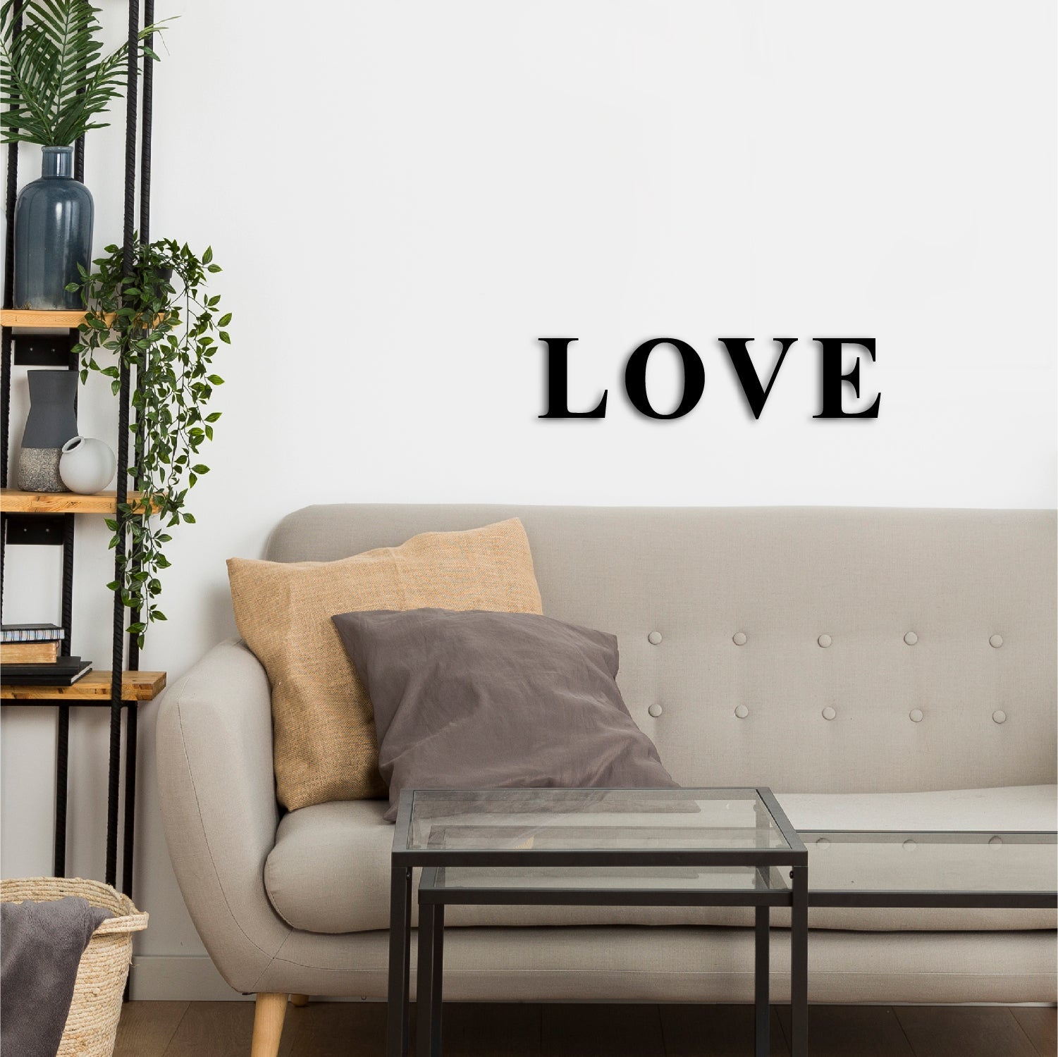 "LOVE" Black Engineered Wood Wall Art Cutout, Ready to Hang Home Decor Kafalo
