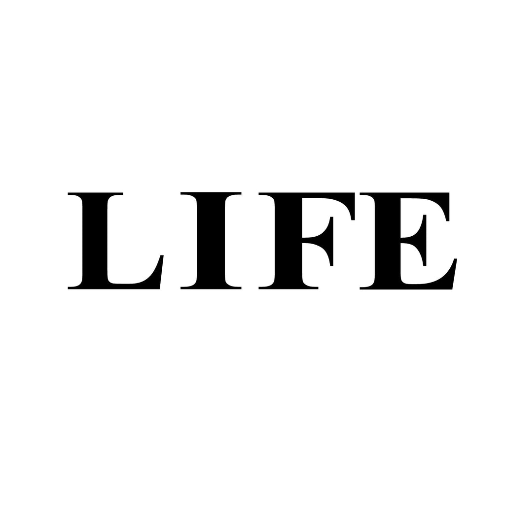 "LIFE" Black Engineered Wood Wall Art Cutout, Ready to Hang Home Decor Kafalo