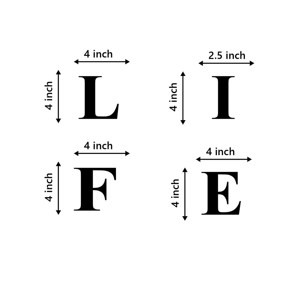 "LIFE" Black Engineered Wood Wall Art Cutout, Ready to Hang Home Decor Kafalo