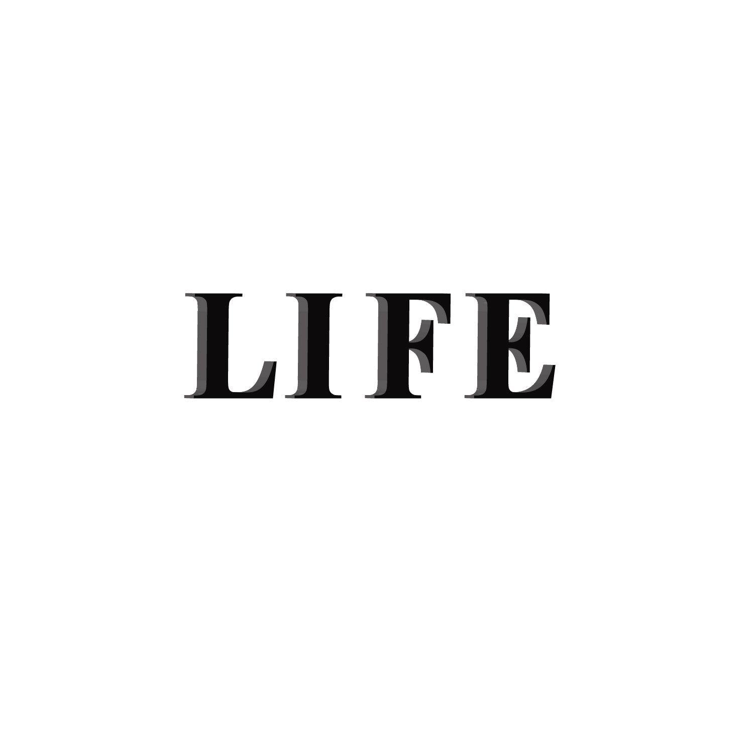 "LIFE" Black Engineered Wood Wall Art Cutout, Ready to Hang Home Decor Kafalo