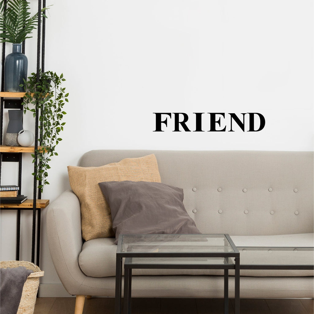 "FRIEND" Black Engineered Wood Wall Art Cutout, Ready to Hang Home Decor Kafalo