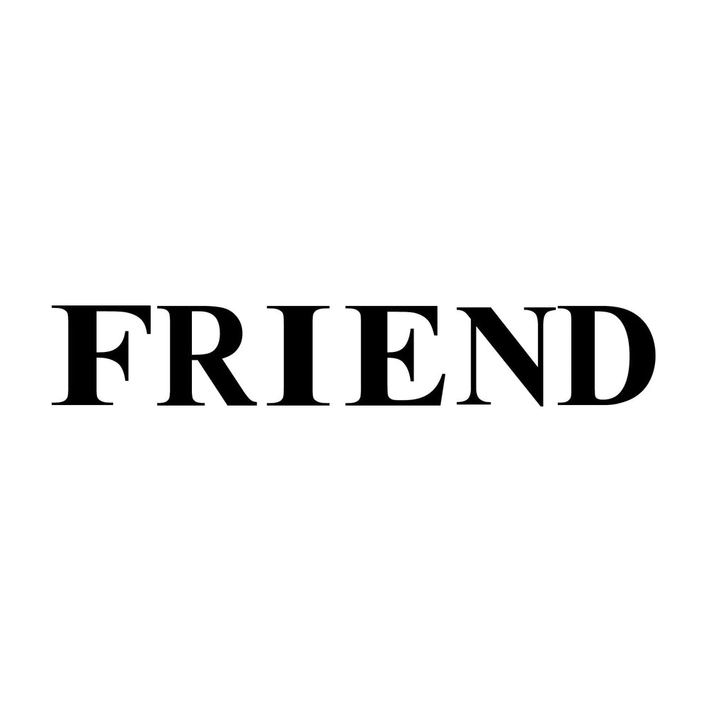 "FRIEND" Black Engineered Wood Wall Art Cutout, Ready to Hang Home Decor Kafalo