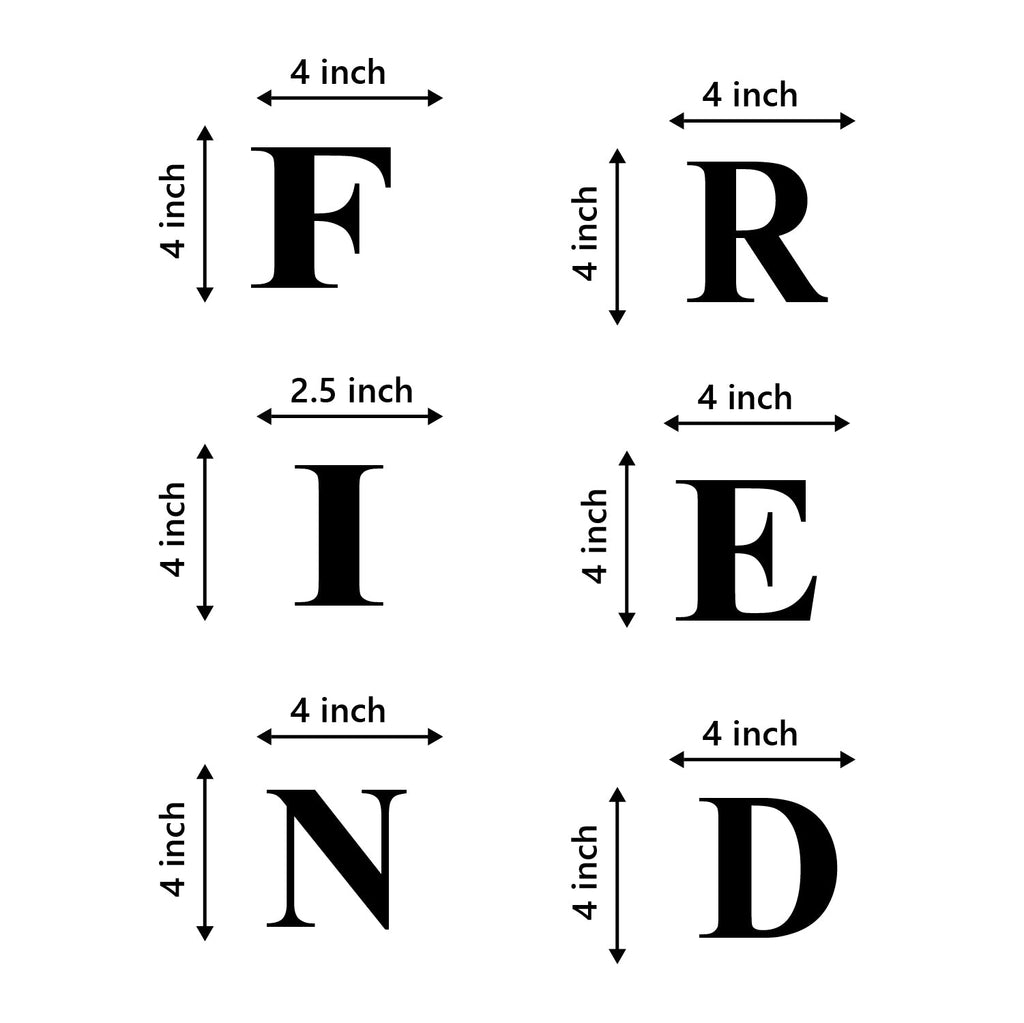 "FRIEND" Black Engineered Wood Wall Art Cutout, Ready to Hang Home Decor Kafalo